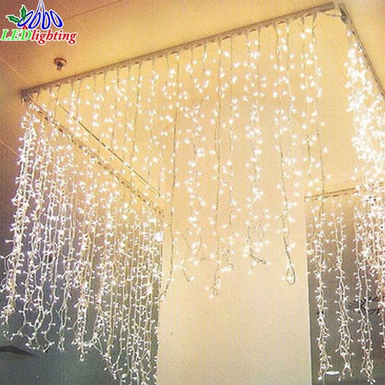 Waterfall curtain lights displayed in the Alibaba International product listing
